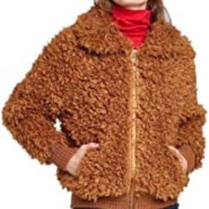 Sherpa Faux Fur Fuzzy Jacket Wild Fable Brown Women’s Long Sleeve Zip-Up Sz M